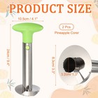 2pcs 9 4x4 1 Inch Pineapple Corer Stainless Steel Pineapple Corer Green 
