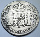 1808-fj Santiago Chile Spanish Colonial 2 Reales Genuine Antique 1800 s Coin