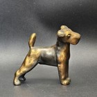 Vintage Solid Brass Dog Figurine 3    Airedale- Fox- Terrier