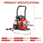 750w Drain Cleaner Machine 100ft Steel Cable 1 2 Inch Electric Portable Sewer
