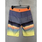 Quiksilver Swim Trunks Adult 27 Grey Colorblock Board Shorts Drawstring Mens