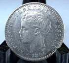 1896 Puerto Rico 10 Ten Centavos  Silver  Alfonso Xiii  1 Year Type  Unc Det
