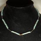 Navajo James Mason Royston Turquoise Necklace   Vtg Heishi 925 Silver   17     17g