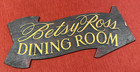 Rare Vintage Betsy Ross Dining Room Hand Painted Wooden Arrow Sign Gas Oil