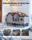 Vevor Elevated Heated Cat House 35w Insulated Kitty Shelter With Heated Pad