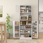 Homcom 66 5  Tall Kitchen Pantry Storage Cabinet With Microwave Stand White