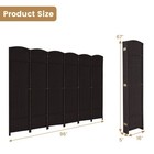 6-panel Folding Room Divider Privacy Screen W  Hand-woven Texture   Wood Frame
