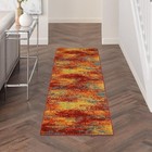 Nourison Essentials Flame 2 Ft  X 6 Ft  Abstract Contemporary Runner Area Rug