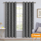 Blackout Curtains For Bedroom living Room 84 Inch Length 2 Panels Set  Dark Grey
