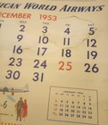 Vintage 1954 Pan American Airways Wall Calendar  24 X 17   Paa Airline
