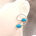 Vintage Sterling Silver Turquoise Pierced Earrings