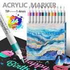 12 24 Colors Soft Head Acrylic Marker Art Pen Set Waterproof Water Based School