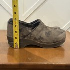 Dansko Professional Suede Camo Clogs Womens 40 9 5-10 Shoes  8327 Army Green