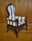 Dollhouse Miniature Vintage Fantastic Wingback Victorian Armchair 1 12 Scale