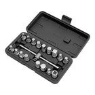 Oil Drain Pipe Plug Hexagon Square Socket Key Removal Tool Set 18pcs  3 8  drive