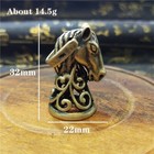 Solid Brass Zodiac Animal Horse Head Bell Chess Knight Keychain Figurine Tea Pet