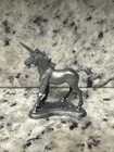 Vintage 1979 Perth Pewter Unicorn Figurine On Base