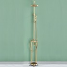 Antique Brass Shower Faucet System Freestanding Tub Faucet Filler Floor Mounted