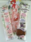     vtg Paper Ribbon Lot -purple Hydrangea  Pink Roses 12 Yards Total