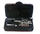 Professional Piccolo Nickle Trumpet Bb Pitch Premium Quality Hard Case mouthpiec
