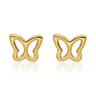 14k Solid Yellow Gold Butterfly Stud Earrings