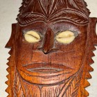 Papua New Guinea Oceanic Latmul  Tribal Wood Carving With Seashell Eyes