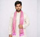 Men Dupatta Sherwani Wedding Stole Indian Traditional Groom Handmade Silk Pink