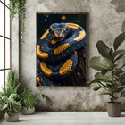 Black Gold Snake Wall Art Print Canvas Poster Illustration Home Decor Painting