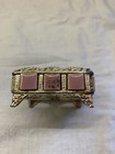 Vintage Metal Lipstick Holder Square Rose   Gold Tone Ornate
