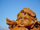 Dreaming Angel Garden Statue Outdoor Metal Figurine Unique Home Decor Accent Art