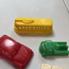 Vintage Toy Trucks And Trolley Bus Lot Miniature Hard Plastic Unmarked