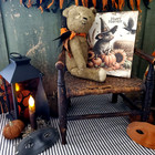 Harvest Witch Mouse Old Folk Art Halloween Colonial Primitive Vintage Style Sign