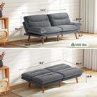 75  Futon Sofa Bed  Corduroy Futon Couch With Adjustable Backrest   Armrests    