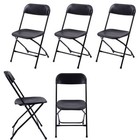 12pcs Folding Plastic Chair Wedding Party Outdoor Indoor 360lbs Capacity Black
