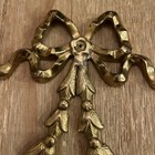 Vintage Solid Brass Hollywood  Regency Ribbon Bow Wall Art Hanging Decor 8 x9 5 