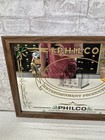 Vintage Philco Large Framed Glass Mirror Dealer Sign Radio Advertising 26x18