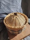 Vintage Nantucket Basket W lid Signed M B 2000