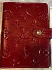 Authentic Louis Vuitton Vernis Monogram Red Burgundy Agenda Planner Patent