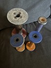 Vintage Wooden Spools Lot Of 4 Textile Mill Industrial Farmhouse 2 Large 2 Small
