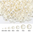 1000 Pcs Mini Flatback Pearl Beads 2-8mm Half Round Diy Crafts Wedding Ivory