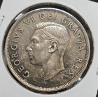 1949 Canada One Dollar Coin Km  47  800 Silver Ship George Vi  045pib 