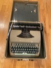 Vintage Sears Tower Quiet Tabulator Green Portable Typewriter With Case - 1960s