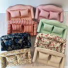 Dollhouse Miniatures Living Sitting Room Furniture Loveseat Couch Scale 1 12