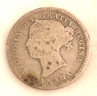 Antique 1858 Canada 10 Cents Silver Coin Queen Victoria Rare Htf 1st Year Issue