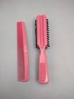 Vintage Goody Matching Nylon Bristle Brush   Comb Set Pink Blue 8   Brush