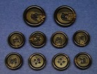 Ralph Lauren Replacement Buttons 10 Drk Brown Plastic Horn Effect Good Used Cond