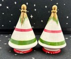 Vintage Lefton Christmas Tree Salt   Pepper Shakers 4 5 