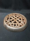 Old Cast Iron Ornate Wood Stove Grate Burner Cover Vent Heater Part Chrome