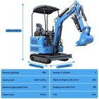 1 8ton New Mini Excavator Hydraulic Thumb Digger Kubota Diesel Engine Garden