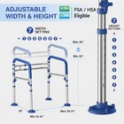 Foldable Toilet Safety Rails 350lb  Adjustable Frame For Elderly Disabled